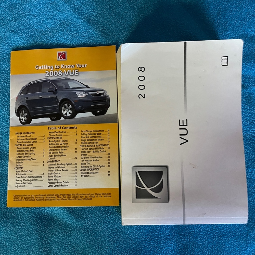 2008 SATURN VUE USER MANUALS
